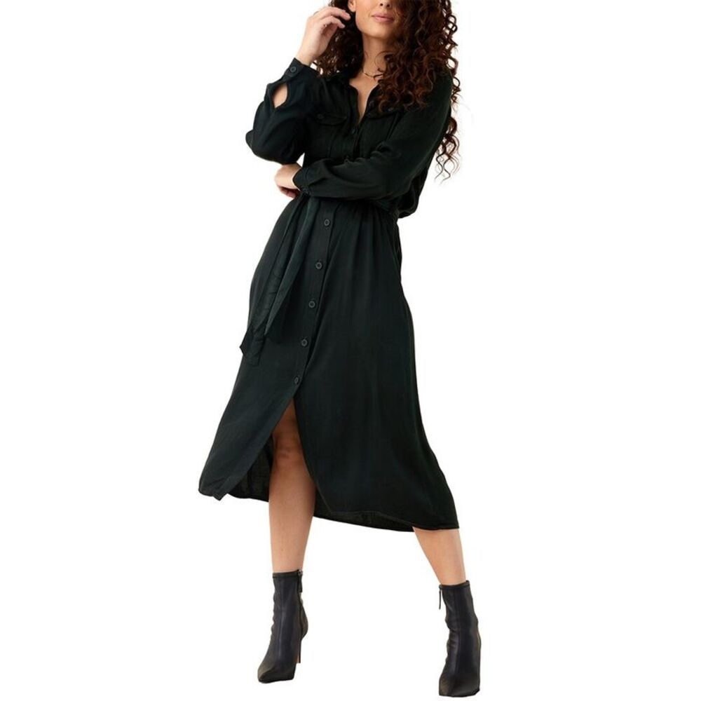 Bella Dahl Womens Midi Shirt Dress